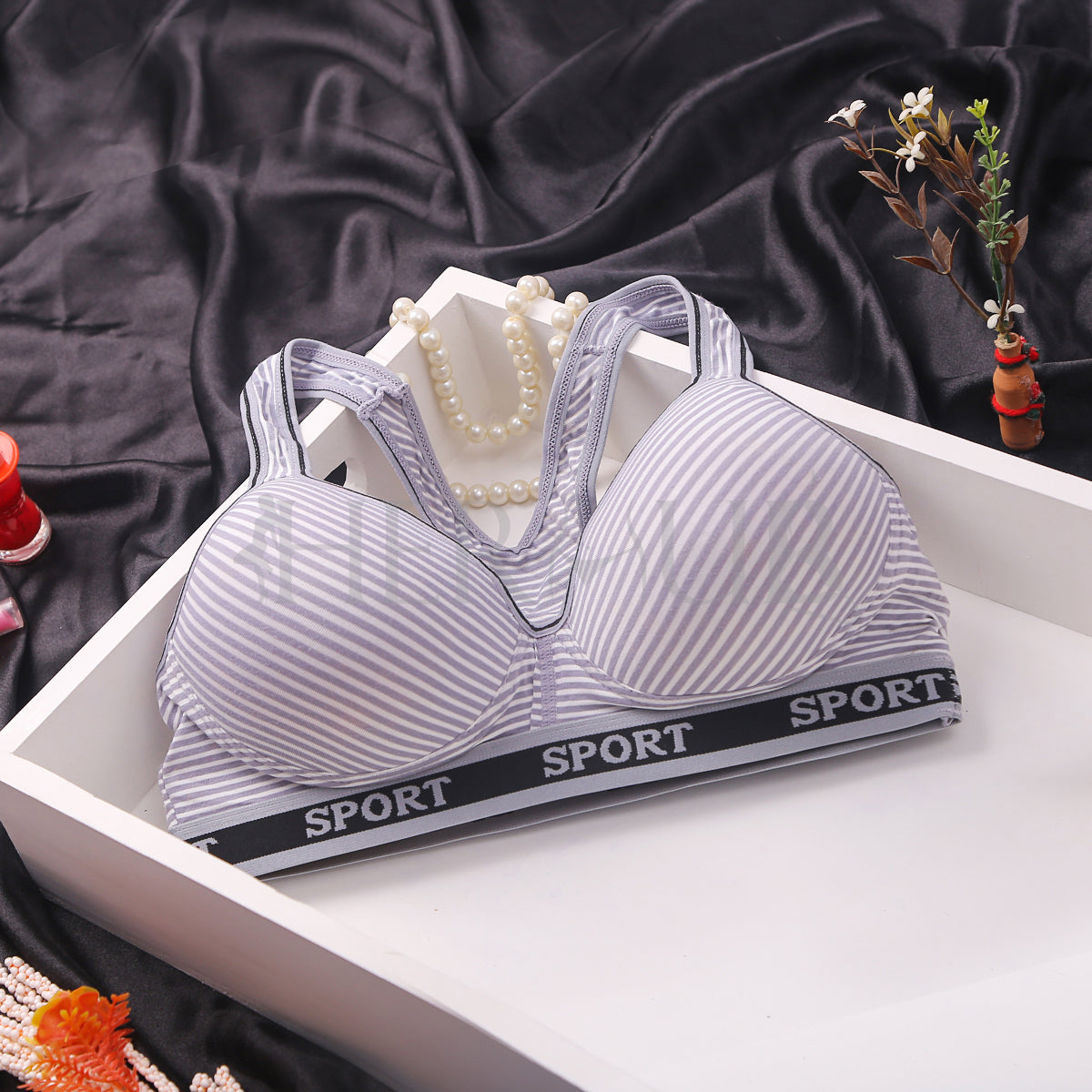 Zenith Stripe Active Support Bra