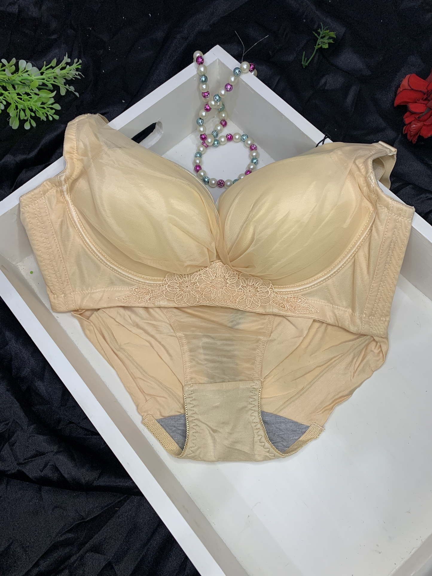 Desert Bloom Padded Lace Lingerie Set