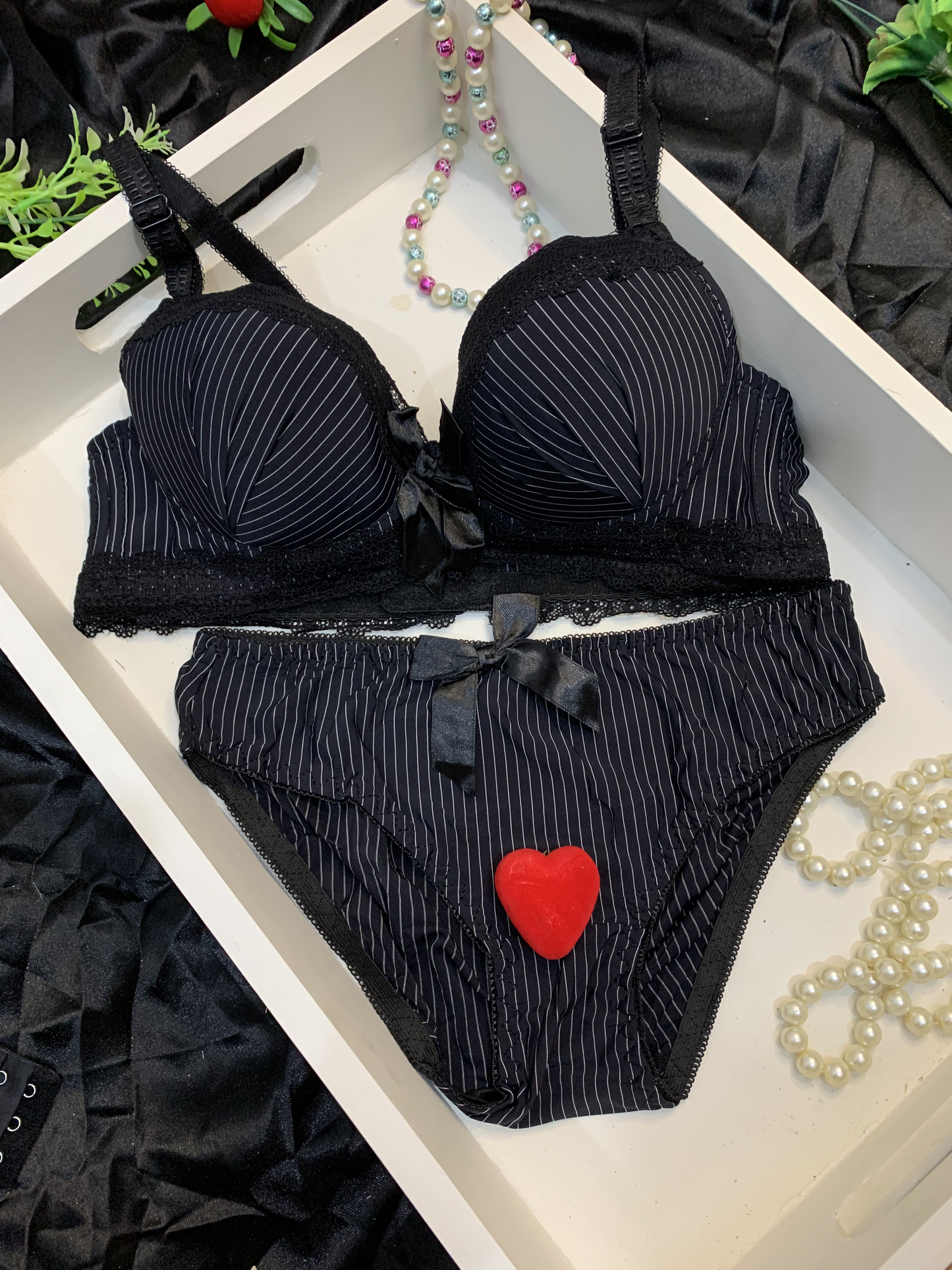 Diamond Mesh Padded Lingerie Set