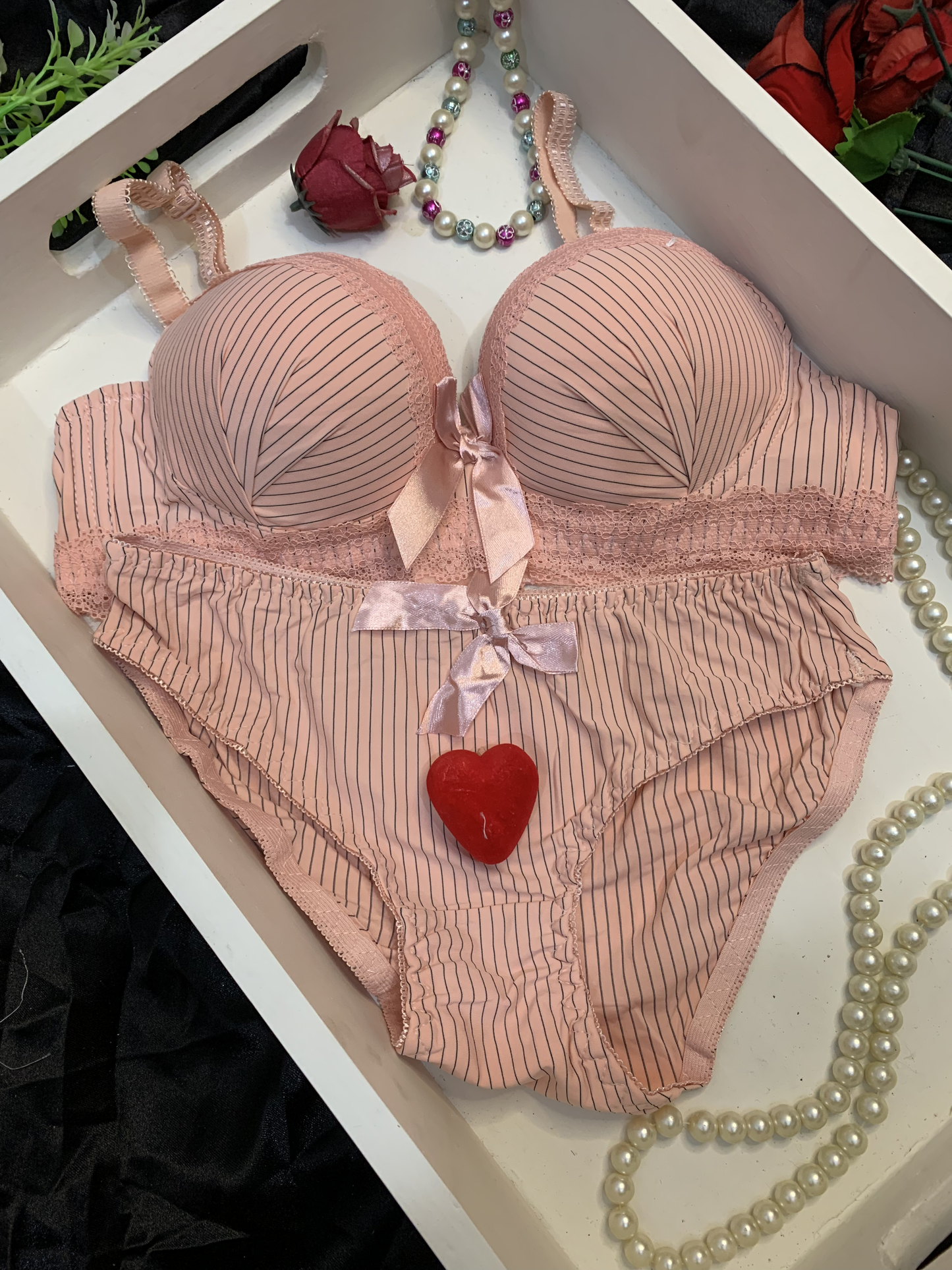 Diamond Mesh Padded Lingerie Set