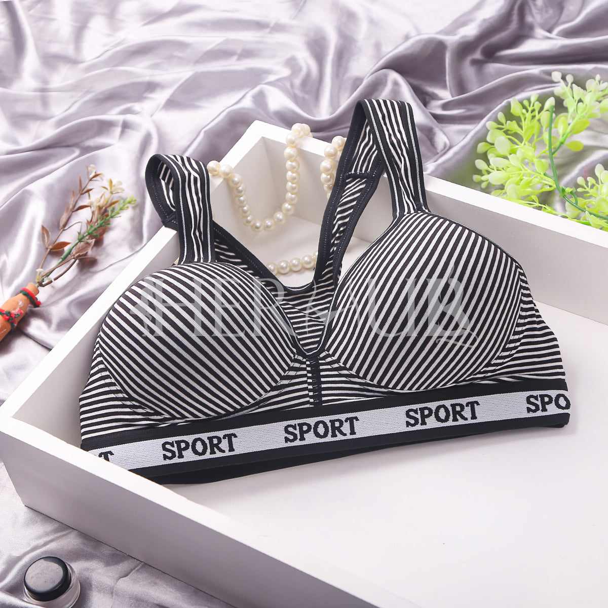 Zenith Stripe Active Support Bra